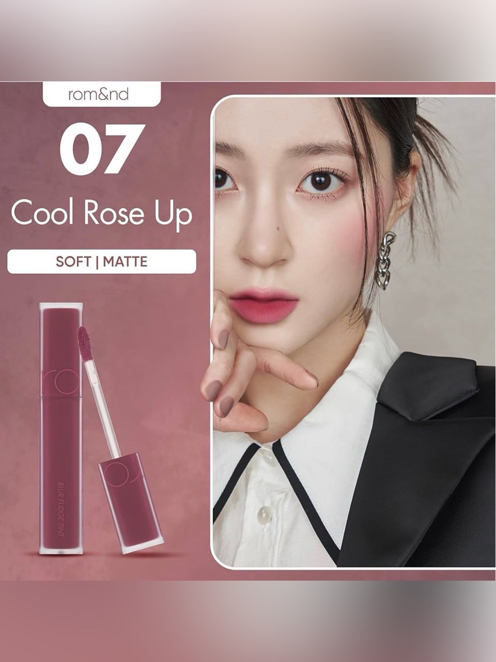 rom&nd Blur Fudge Tint #07 Cool Rose Up | Soft Matte K-Beauty Lip Tint 👄 NWT